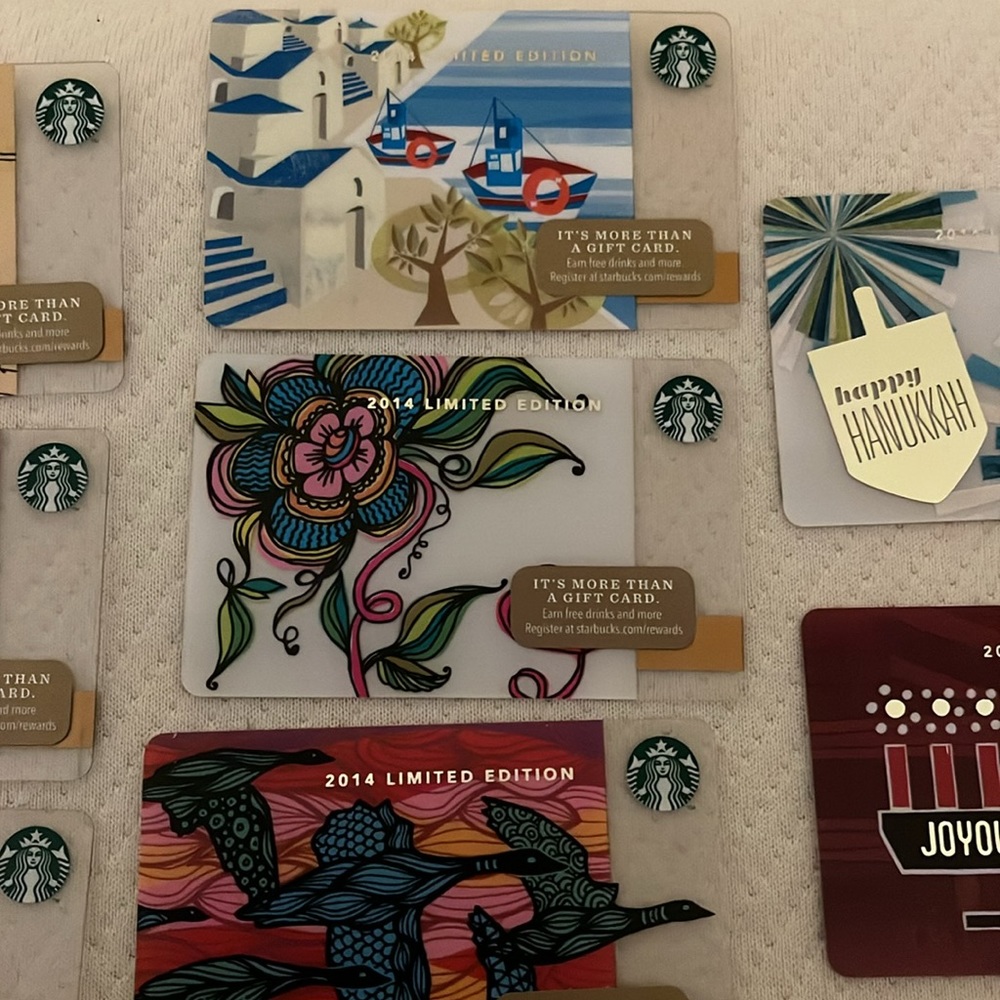 Starbucks 2014 Limited Edition gift cards unused mint condition 8 cards included - Picture 3 of 5